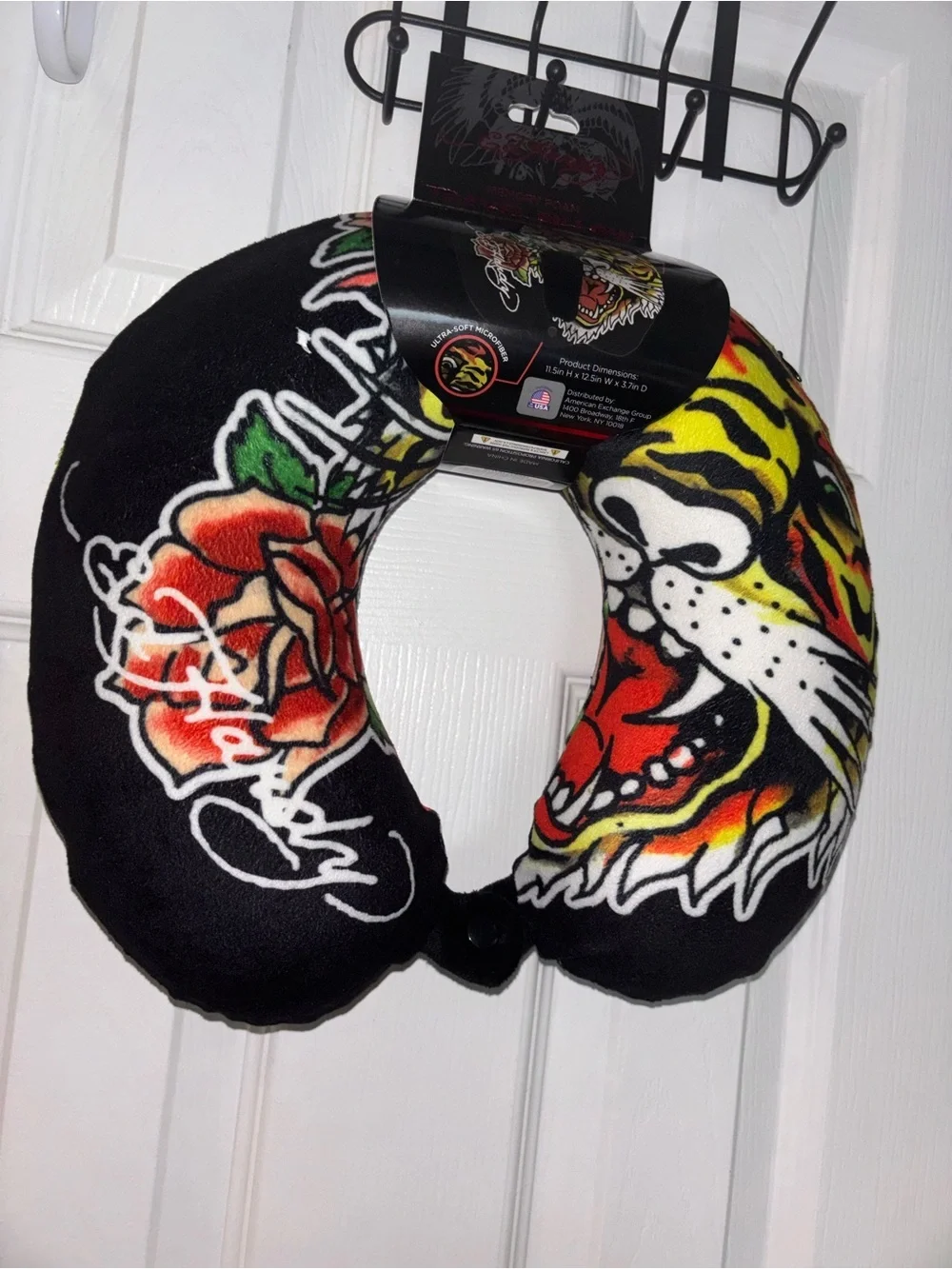 Tiger & Rose Travel Neck Pillow - Black, Yellow, Red NWT